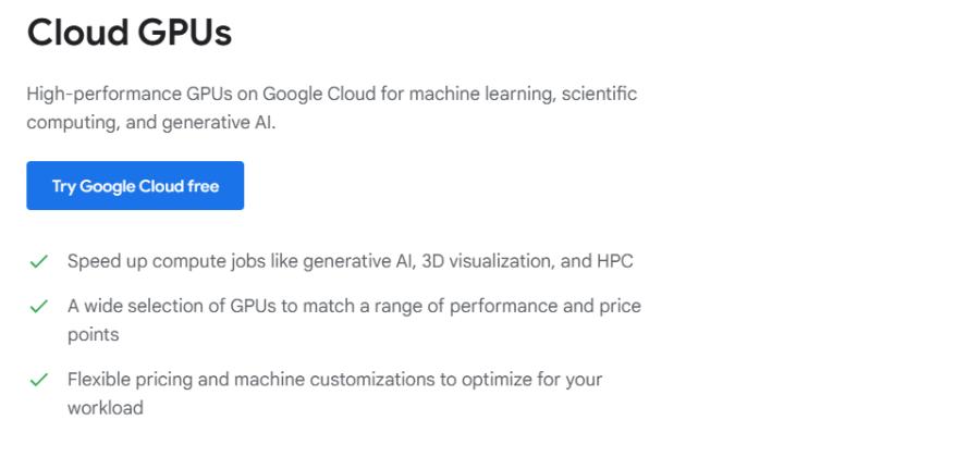 google cloud gpu