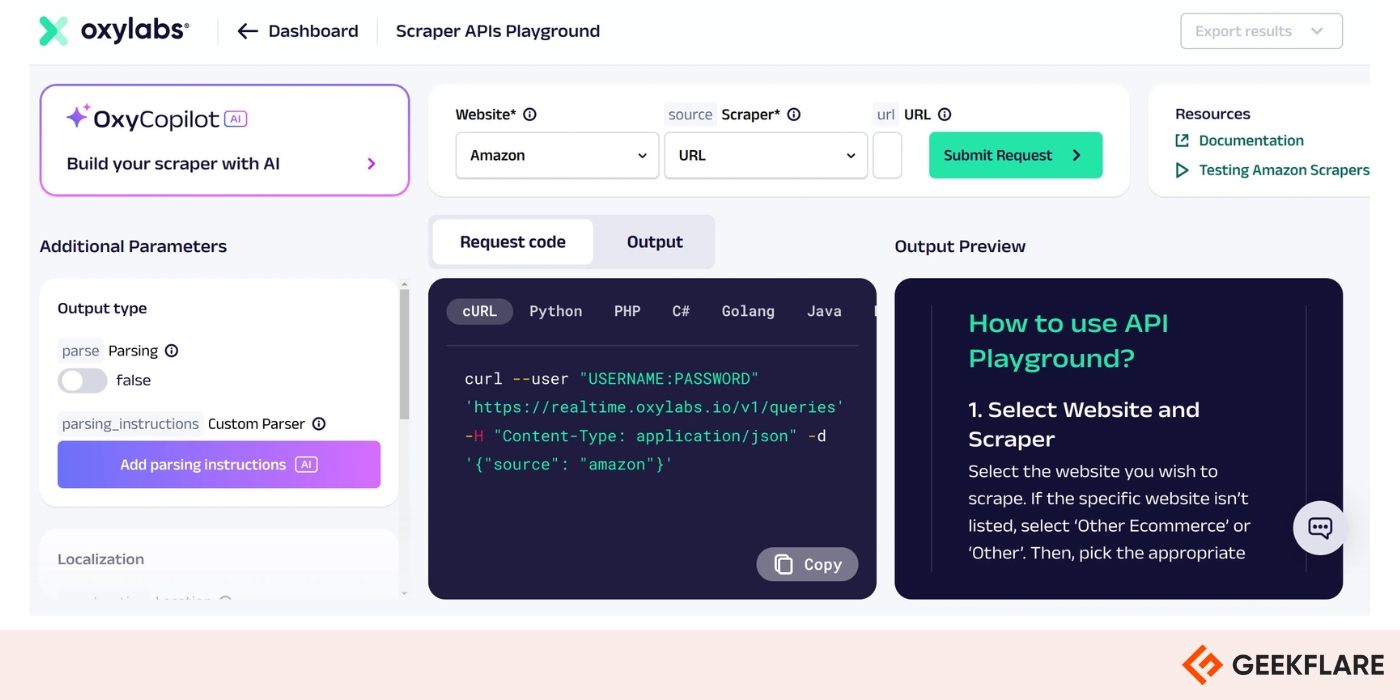 oxycopilot dashboard