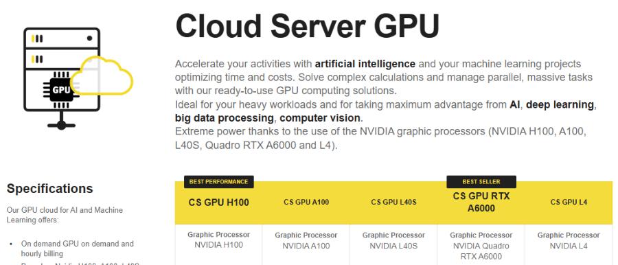 seeweb cloud server gpu