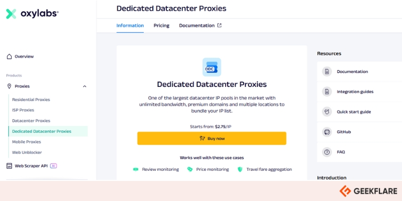 Dedicated Datacenter Proxies