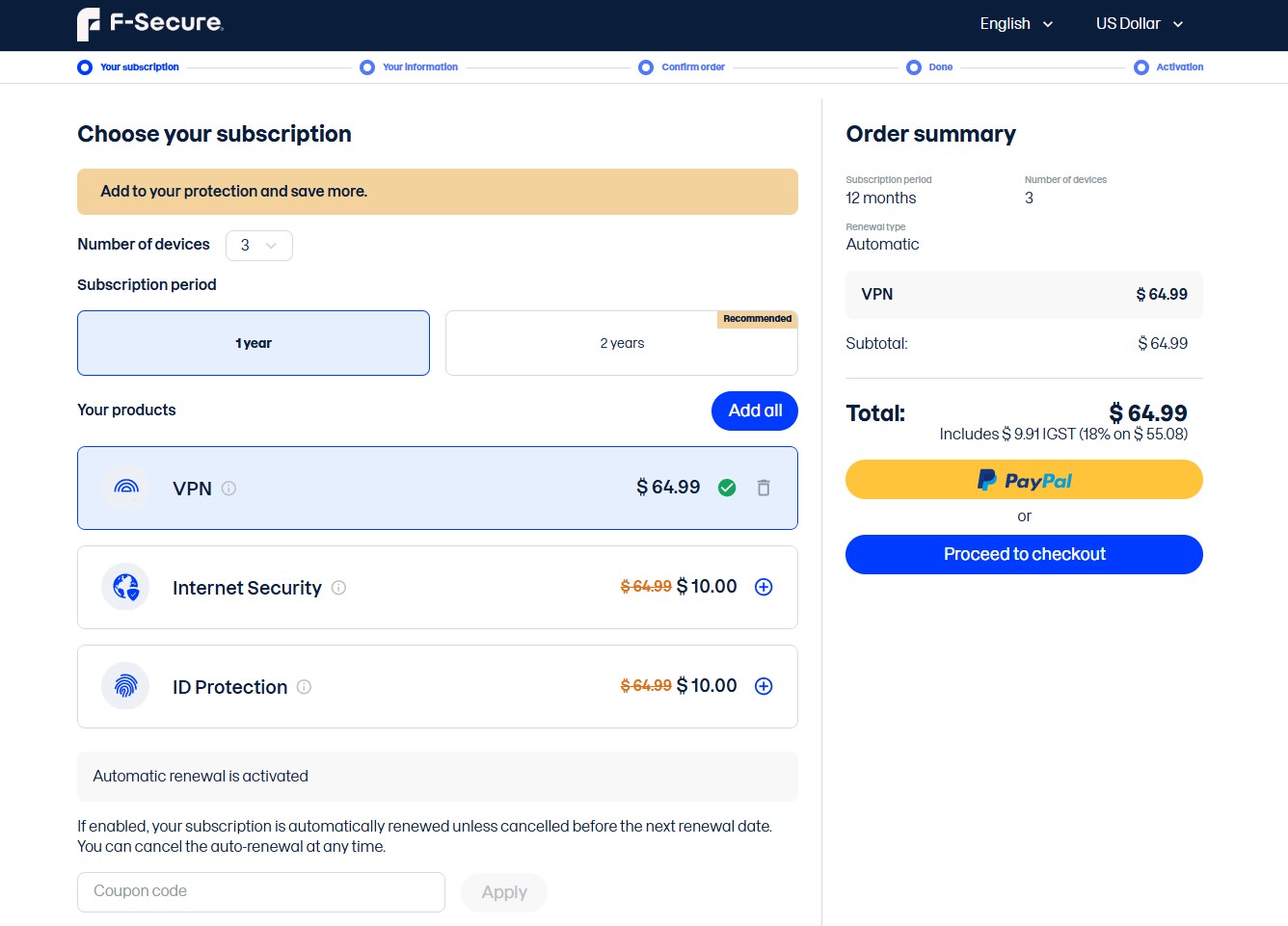 F Secure Pricing