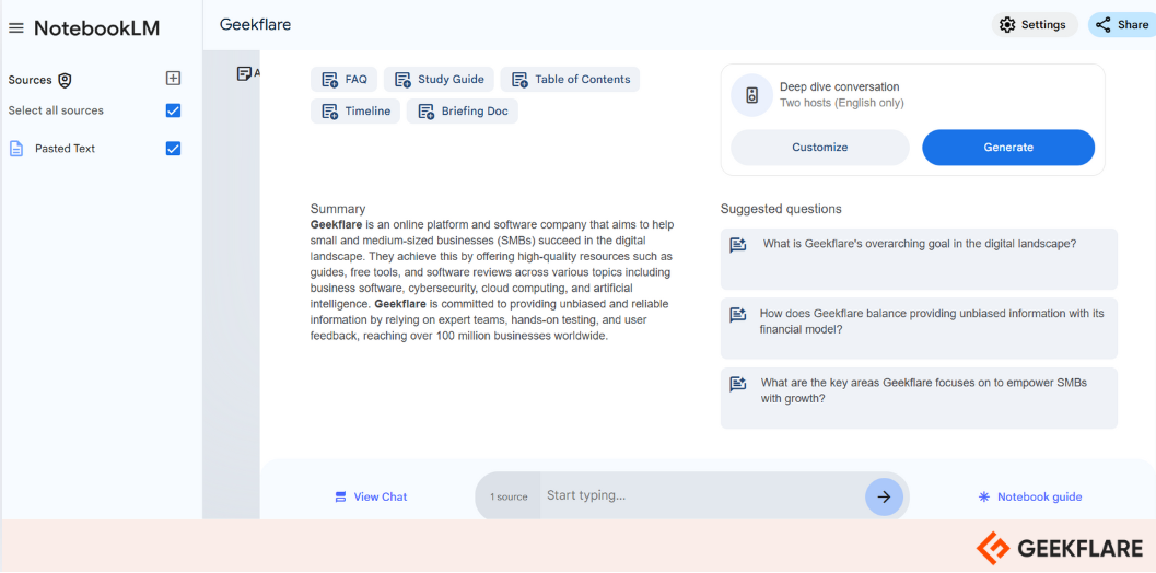 Key Features of NotebookLM