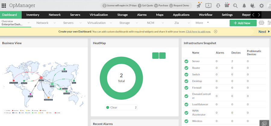 OpManager Dashboard