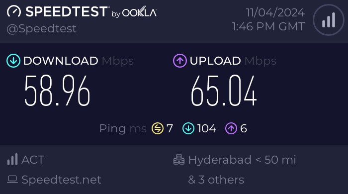 Speed test without connecting to VPN