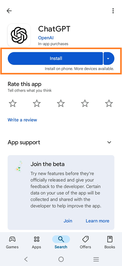 install chatgpt in mobile