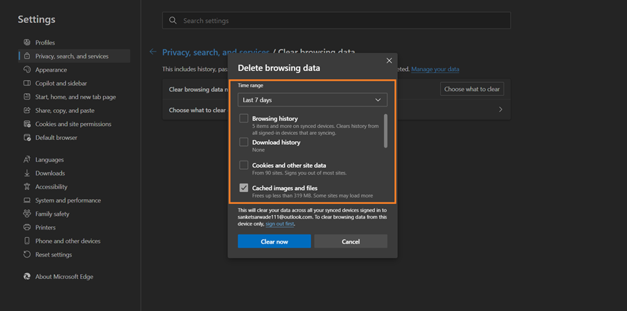 select time range and check all boxes