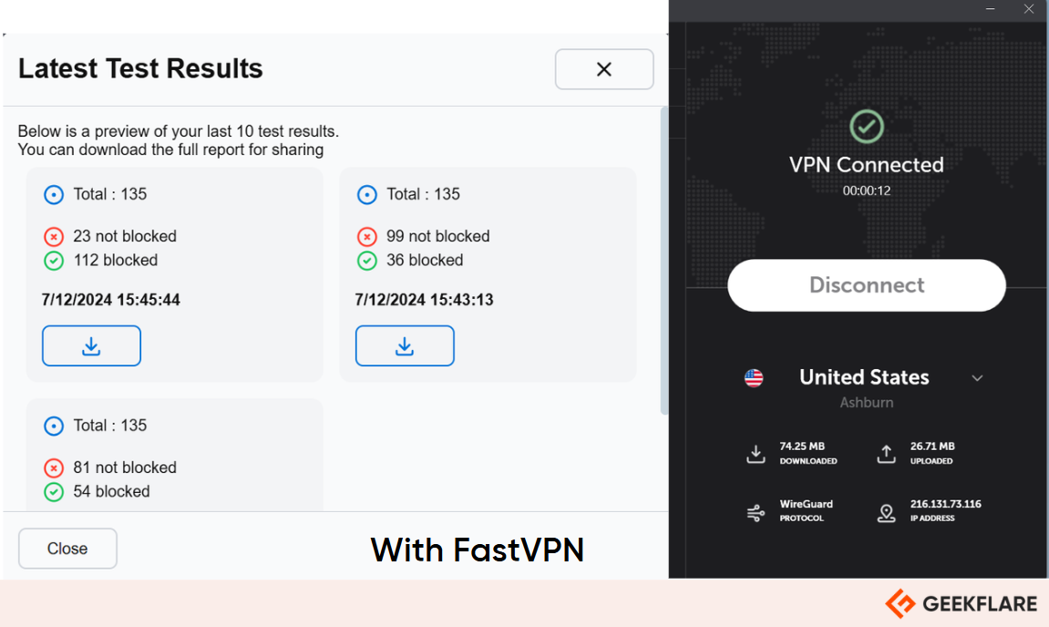 Ad Blocking Test with FastVPN