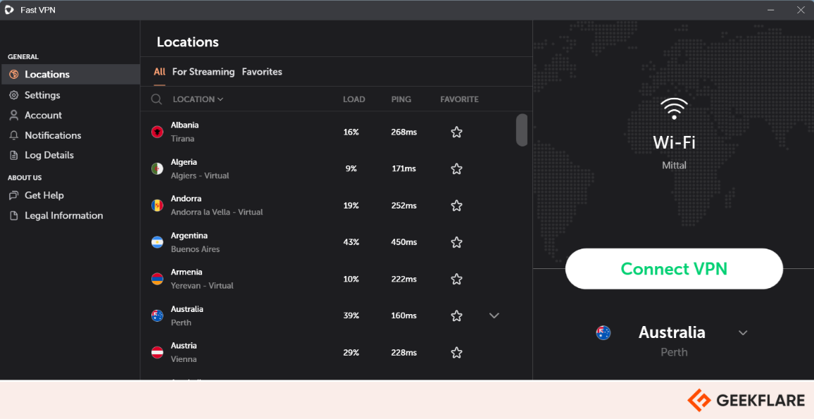 FastVPN Global Server Network