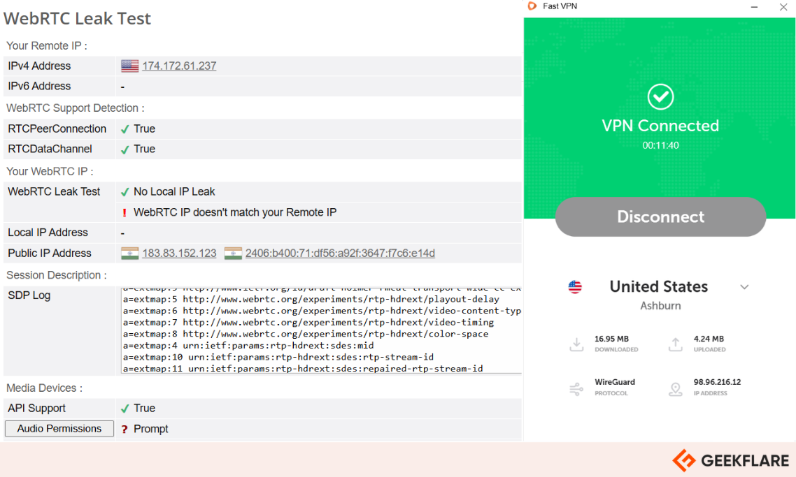 WebRTC Leak Test