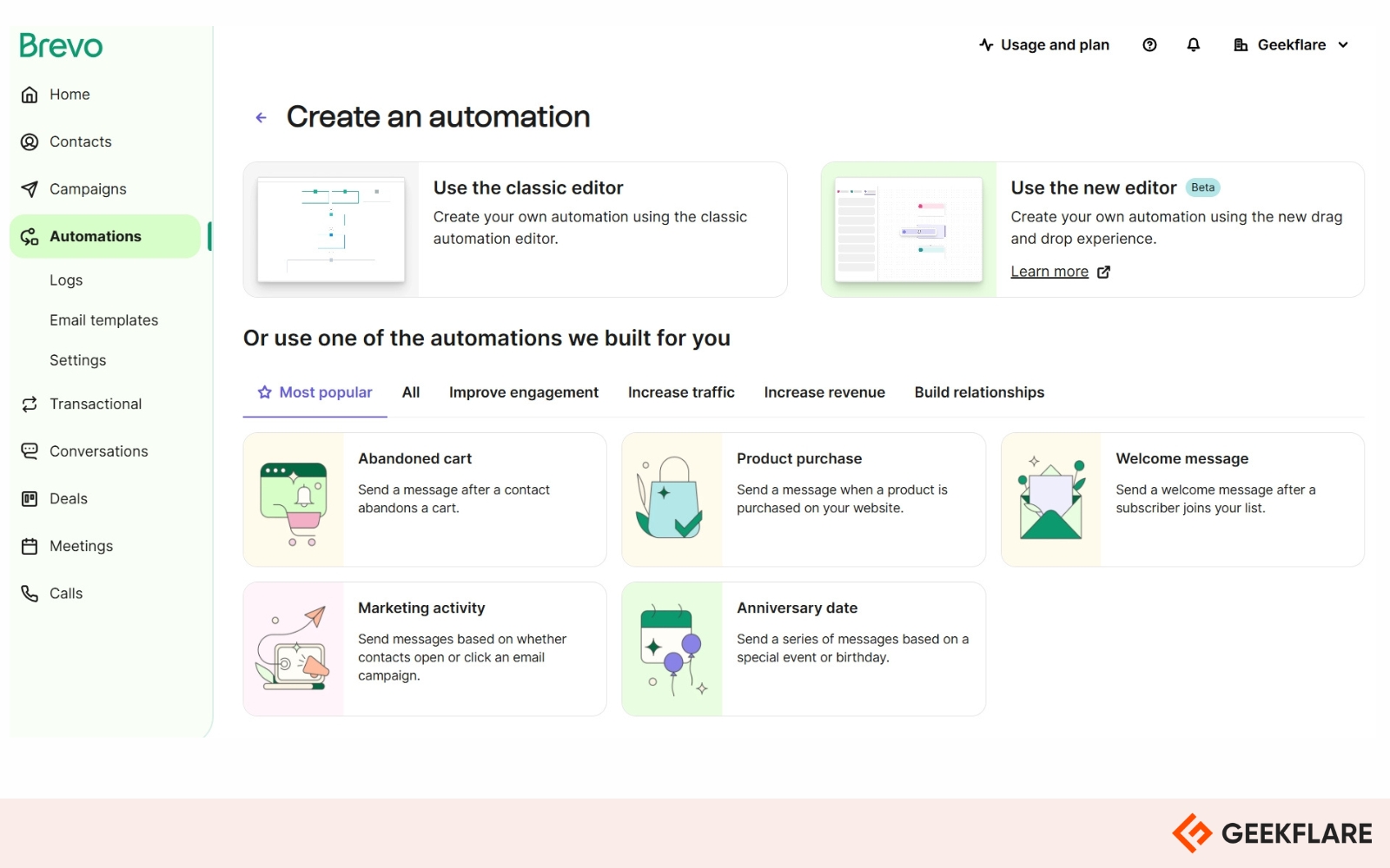 brevo dashboard