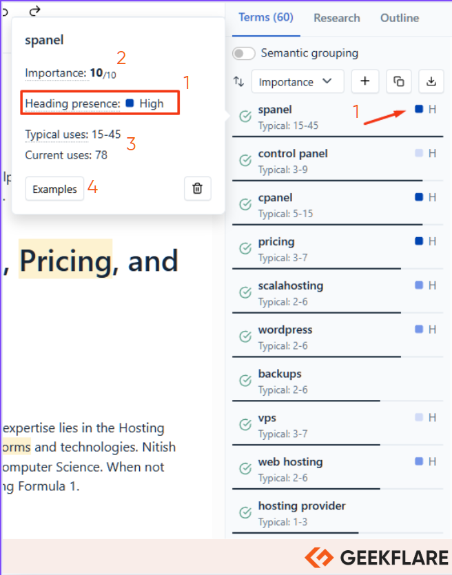 clearscope terms