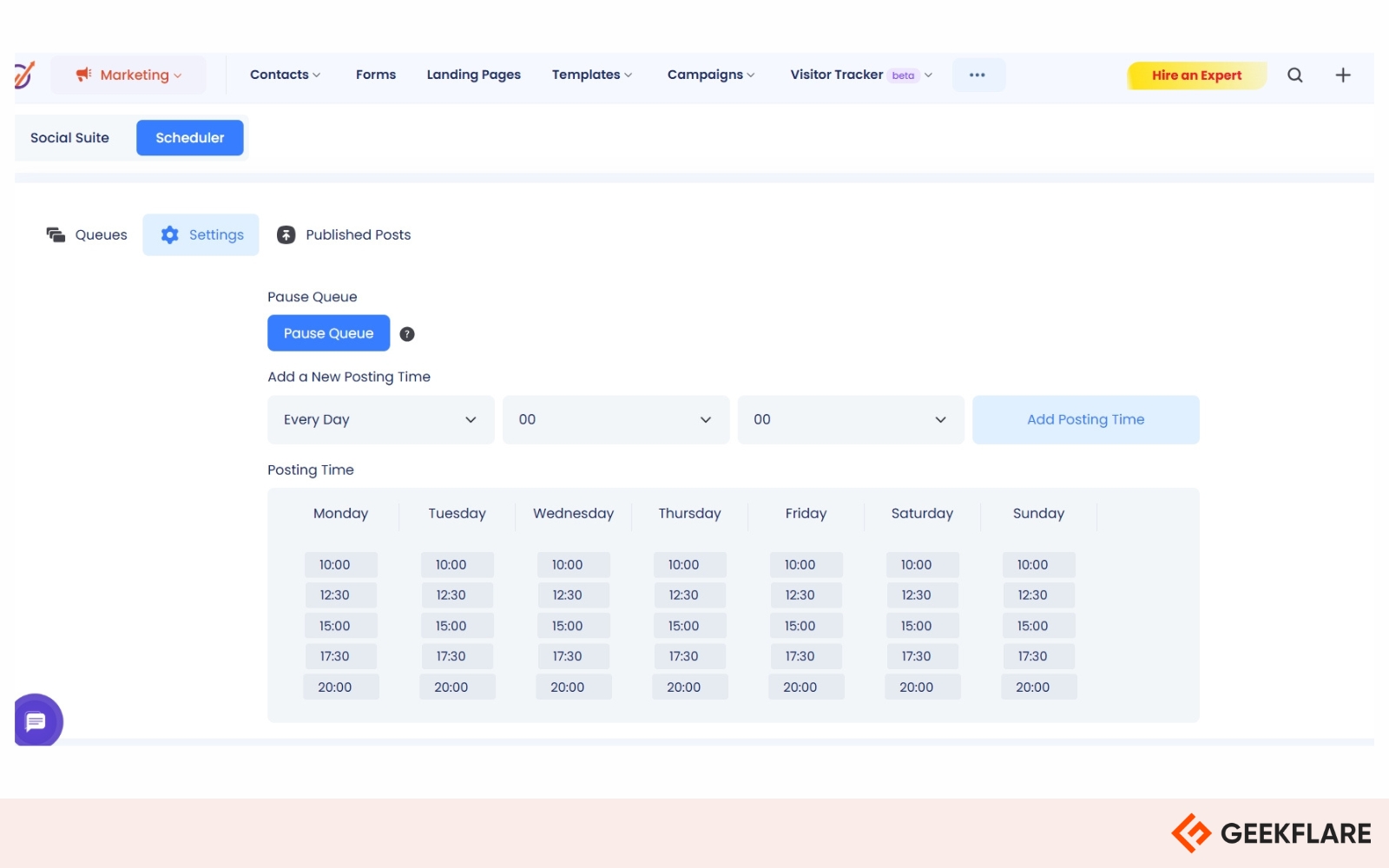 engagebay social media scheduling