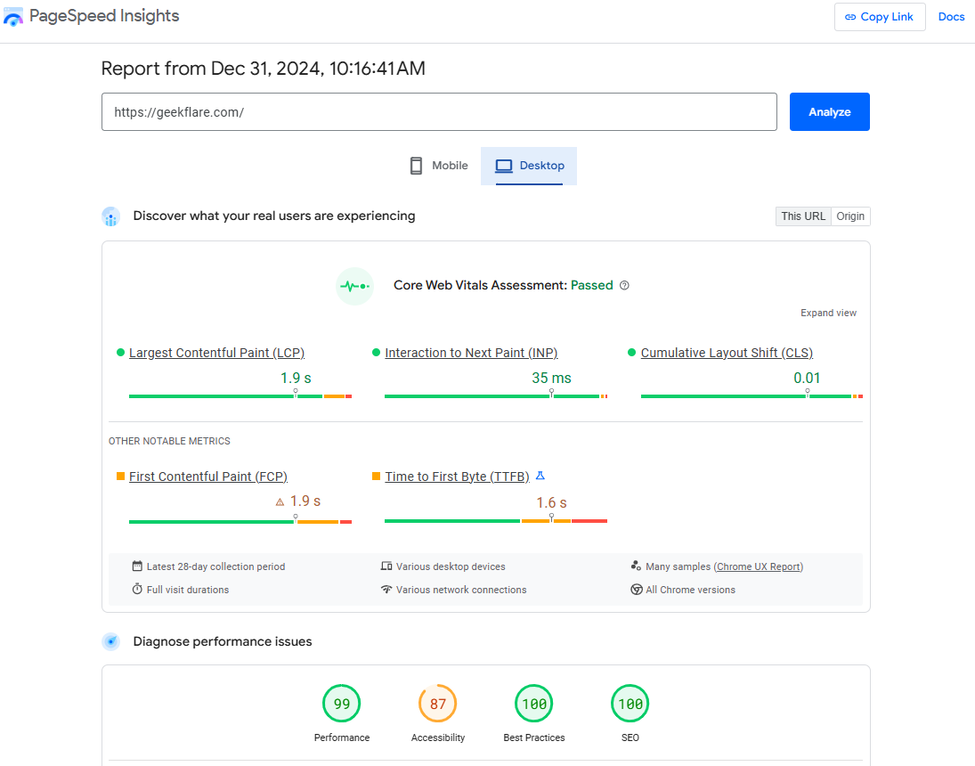 pagespeed insights