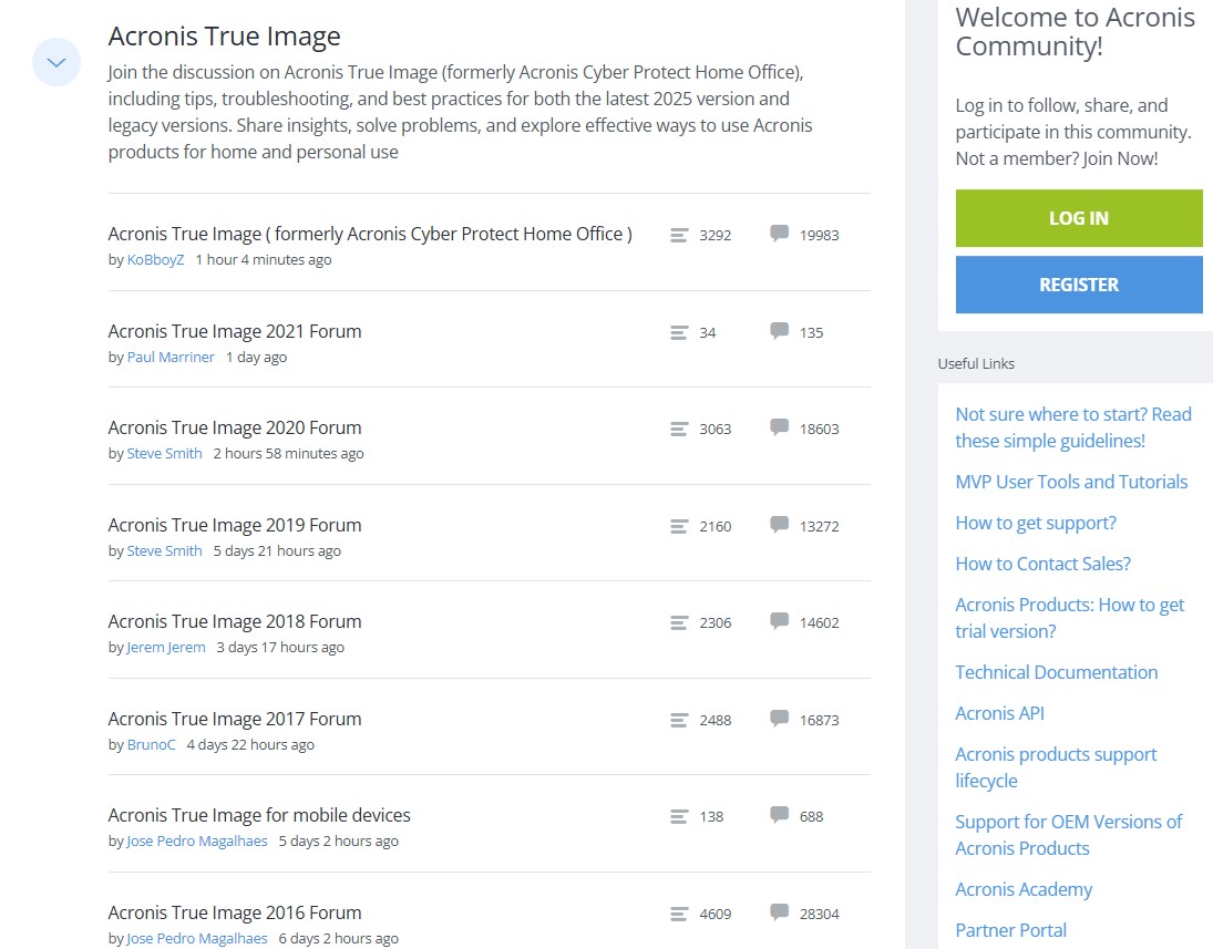 Acronis True Image Community