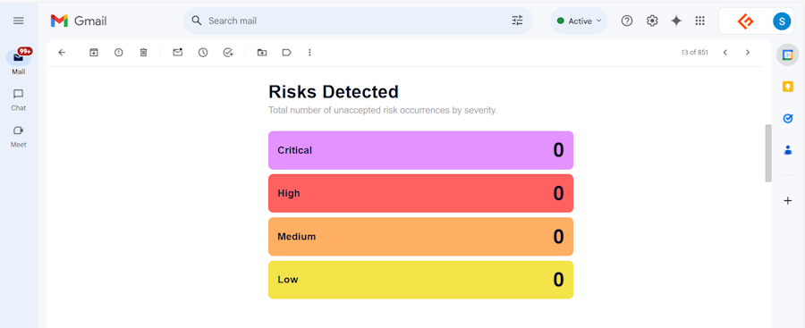 HostedScan Email Report for Geekflare Scanning