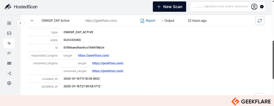 HostedScan Sslyze Scanning Geekflare