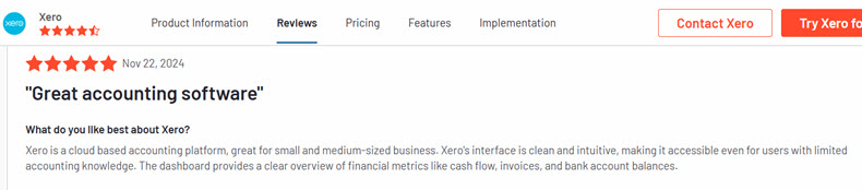 Xero review G2