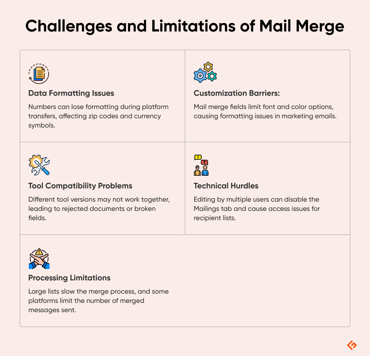 challenges and limitations of mail merge