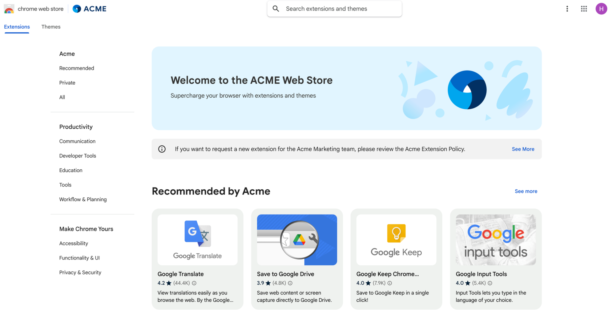 google chrome store for enterprise