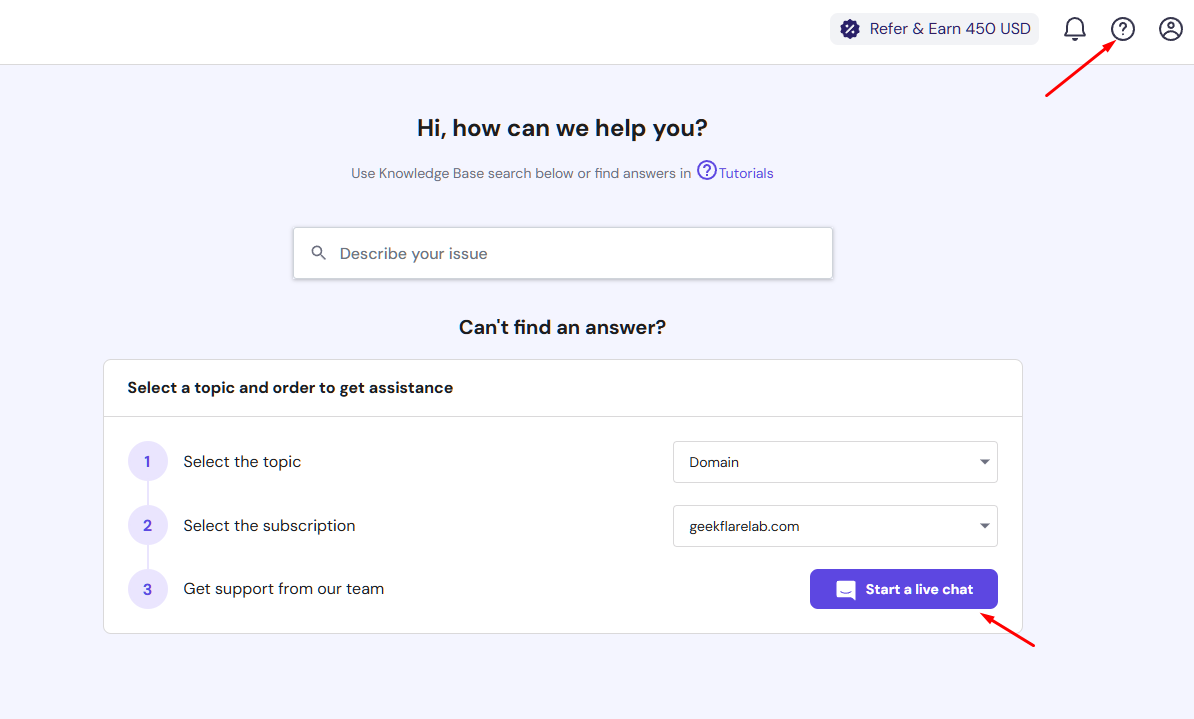 live chat support hostinger website builder