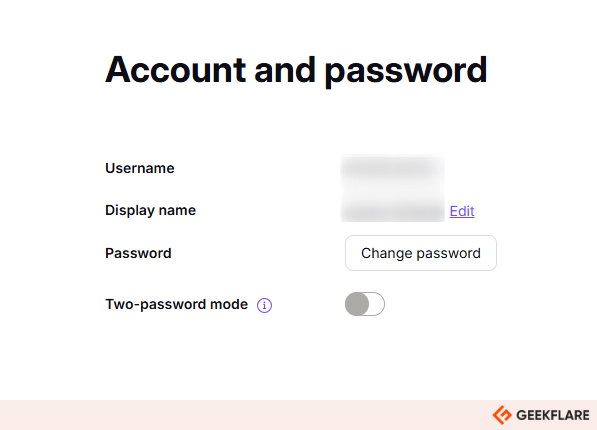 two password mode