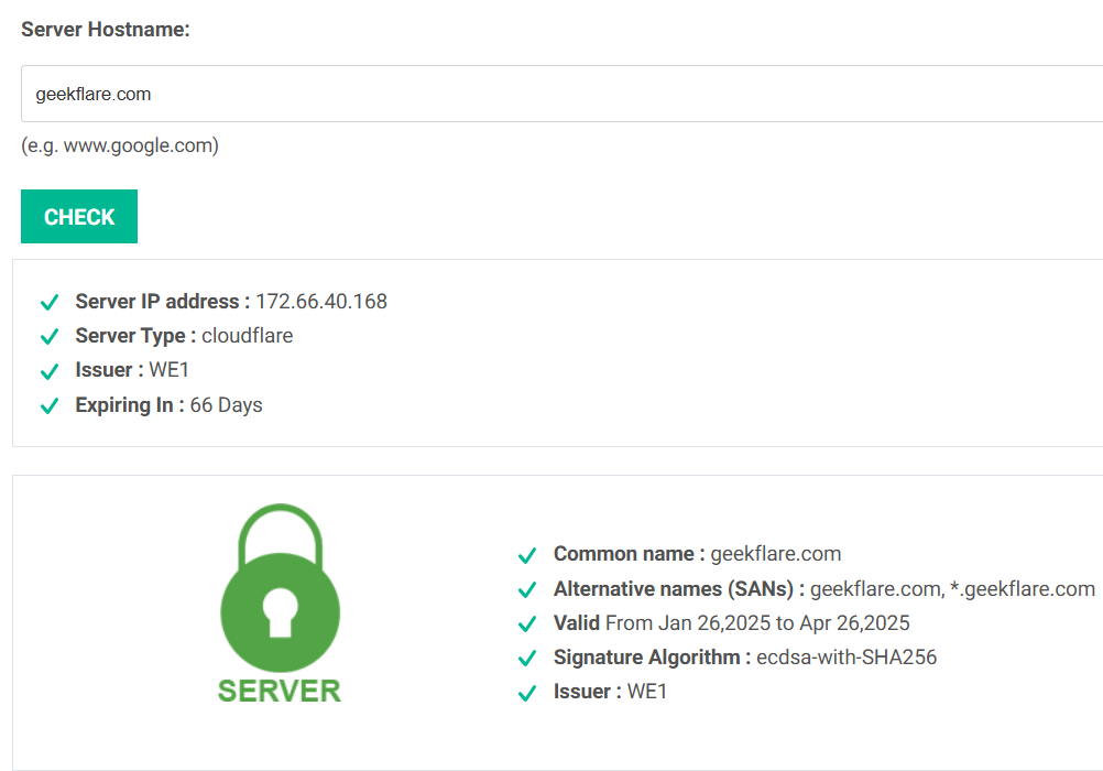 COMODO SSL Analyzer