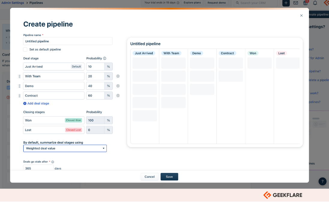 Freshsale sales pipelines