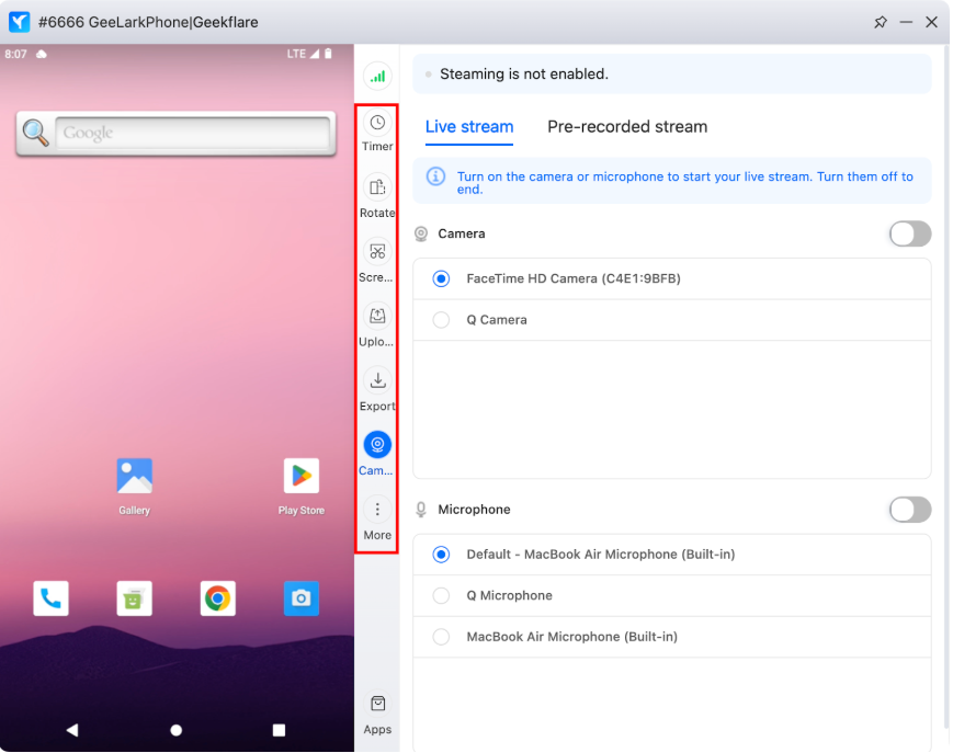 geelark phone livestream