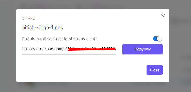 jotacloud link sharing
