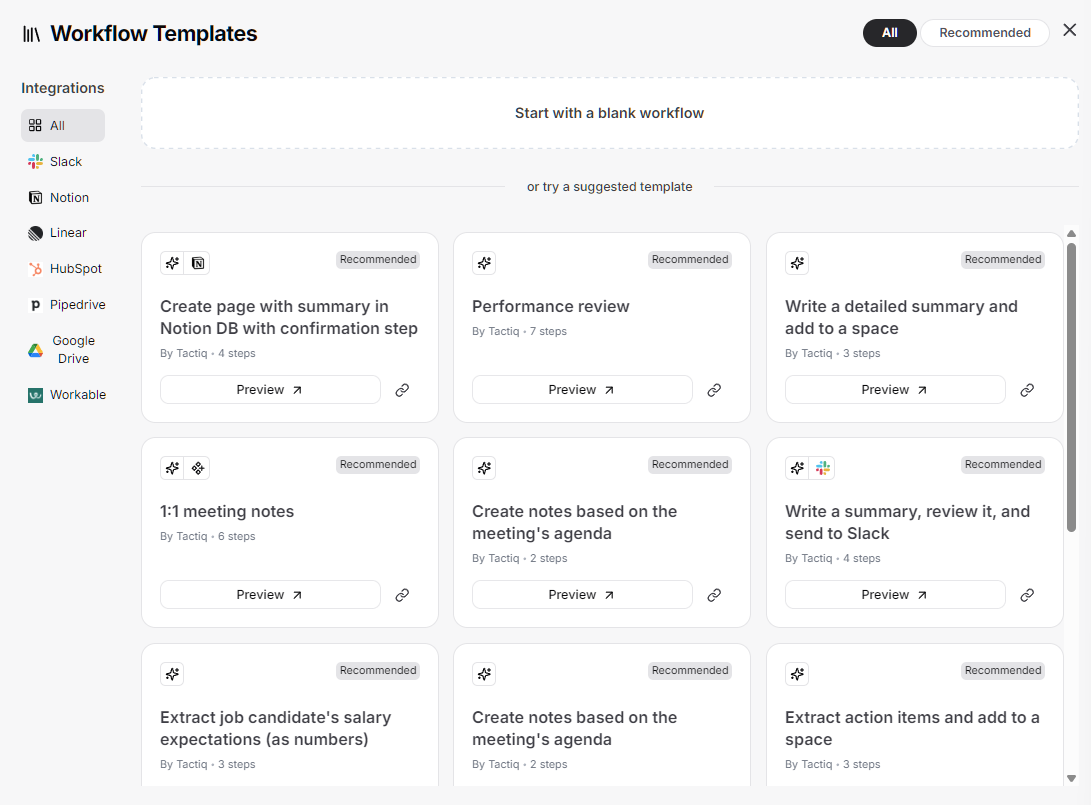 tactiq ai workflows