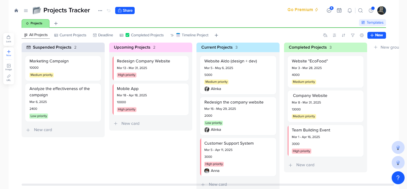 xTiles Project Tracker