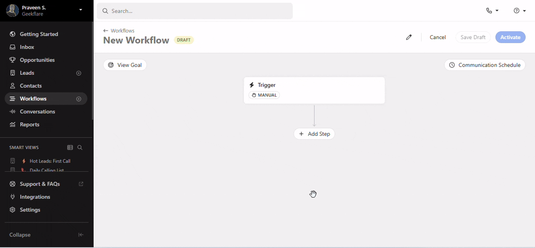 Close CRM Workflow