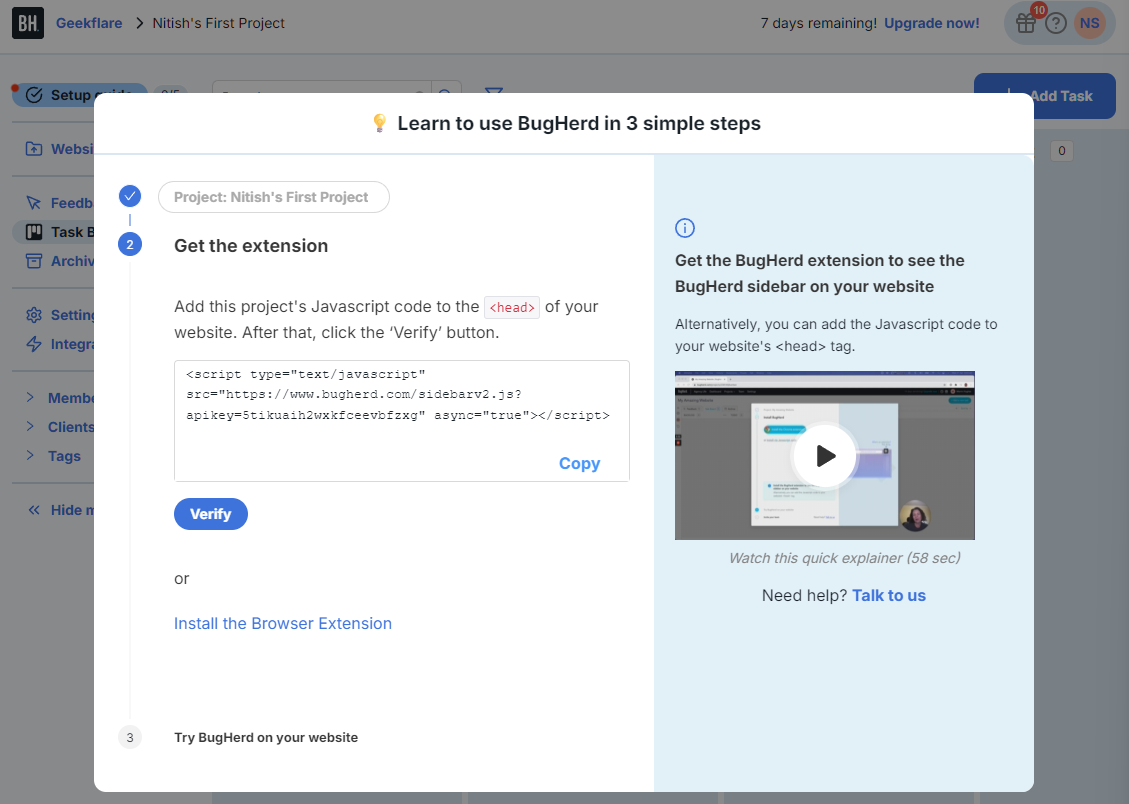 Bughead install plugin or javascript code