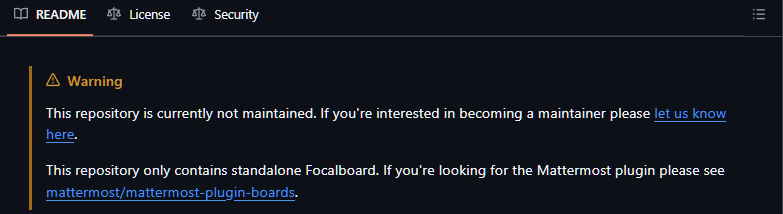 FocalBoard no active maintainer