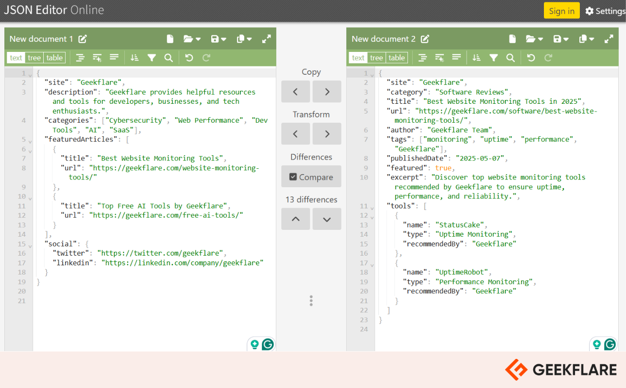 JSON Editor Online
