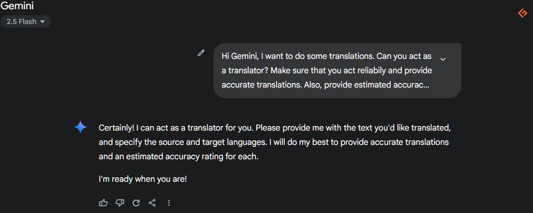 Gemini translator setup
