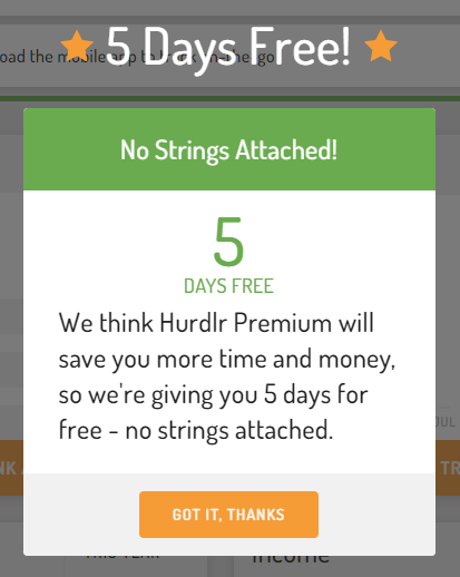 Hurdlr free trial