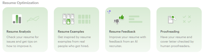 Kickresume resume analysis features