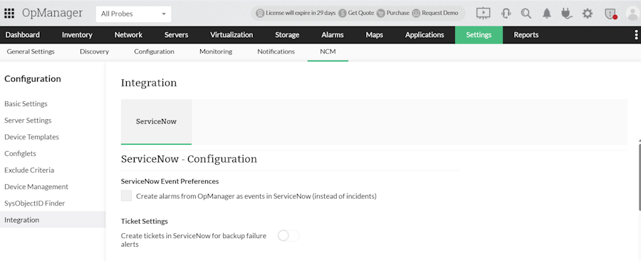 OpManager Integrations