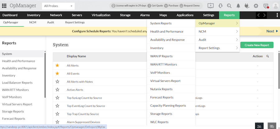 OpManager Reports