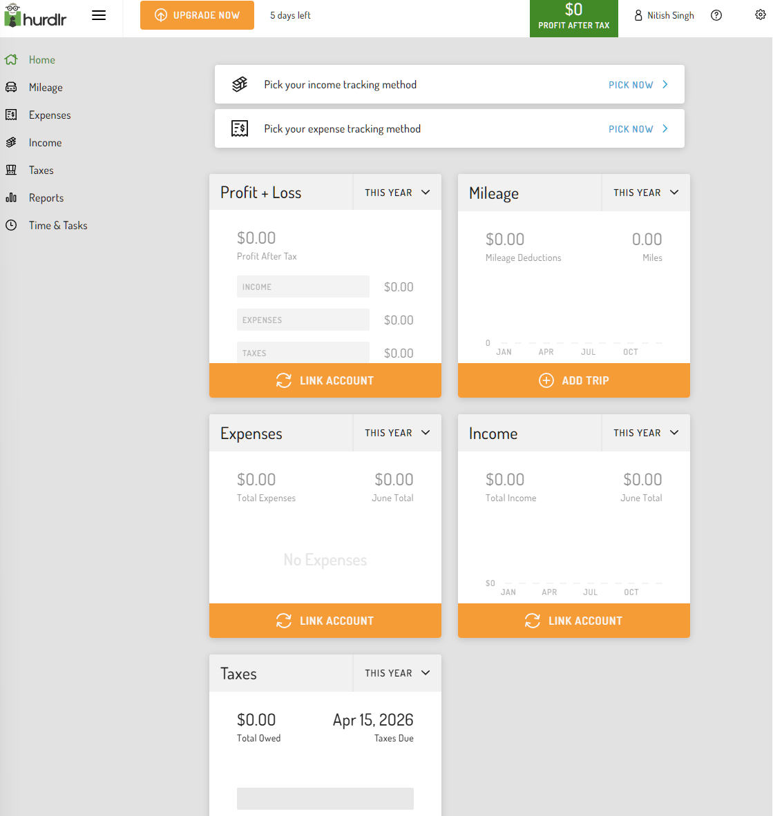 hurdlr dashboard