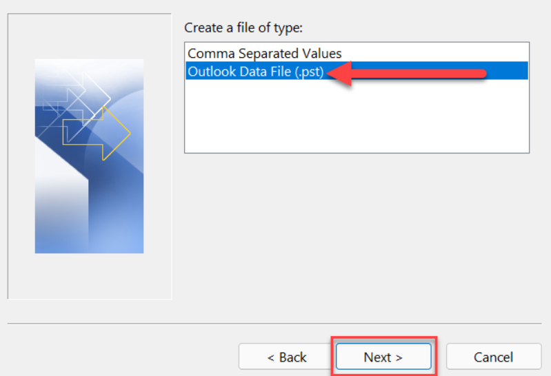ost to pst method 2 step 4