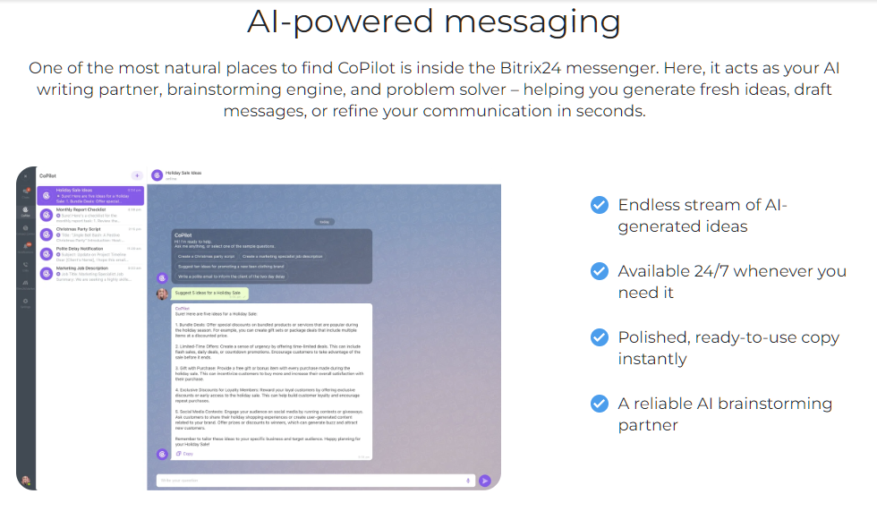 AI powered messaging CoPilot
