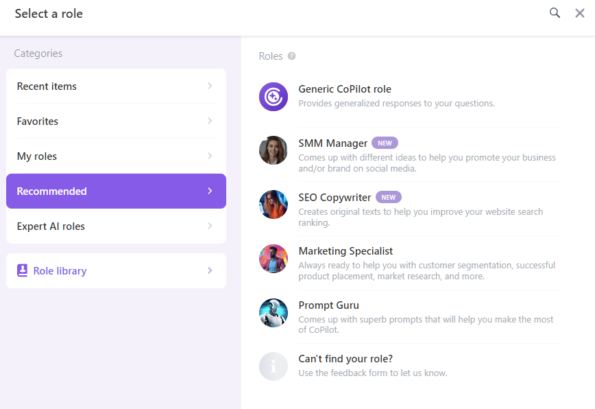 Copilot roles Bitrix24