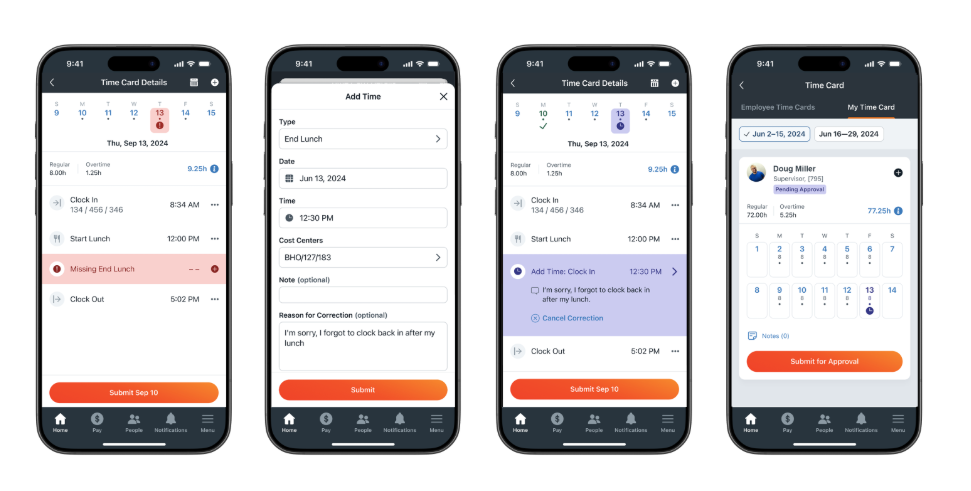 Paylocity payroll mobile outline