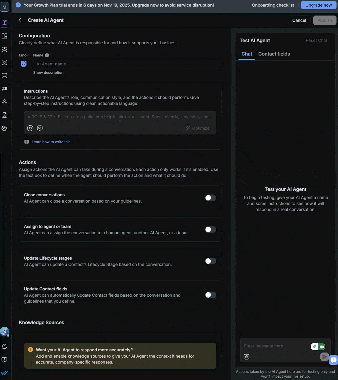 respond io custom agent min