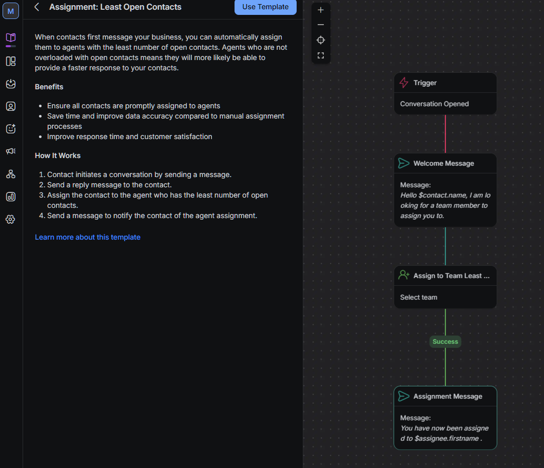 respond io templates workflows